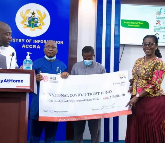 AGI donates GH¢150,000 cheque, items to National COVID-19 Trust Fund