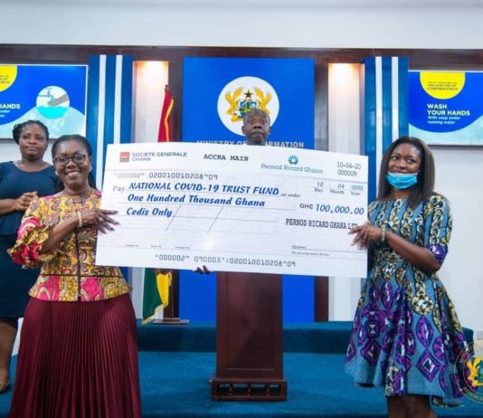 Pernod Ricard supports COVID-19 fight with GH¢193,000