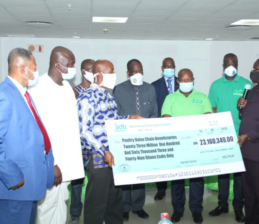 ADB to make economy self-sufficient in poultry by 2022 … presents GH¢23.2m to six poultry value chain players to boost production