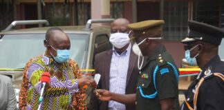 Ministry, Zoomlion present 5 pick-ups to Police and GAF….aimed at ensuring clean environs