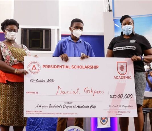 NSMQ 2020 winner receives full scholarship from Academic City