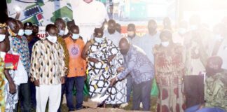 Akufo-Addo cuts the sod for construction of waste-plant, stadium in Oti Region