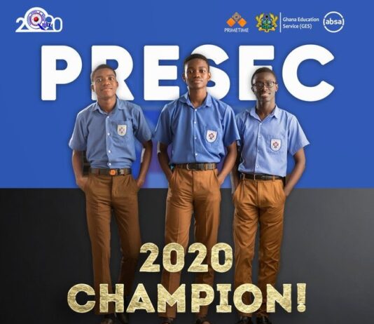 Presec Legon grabs sixth trophy on winning NMSQ 2020
