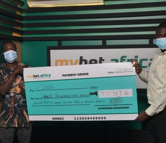 Mybet.africa presents GHS90,590.36 to a lucky winner