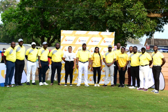 1. Philip Owiredu, centre in white trousers, with members of the CalBank Golf Academy