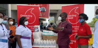 Vodafone Foundation donates PPE to Accra Regional Hospital during Christmas